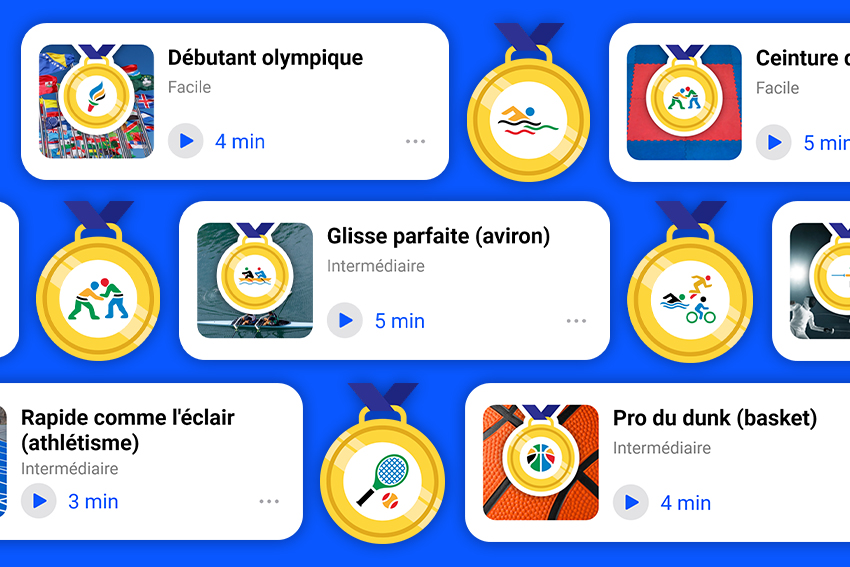 Exemples des badges exclusifs lors de l'opération des JO sur FizzUp