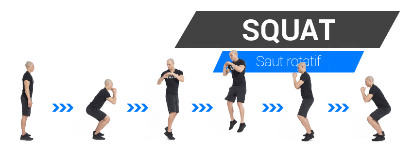 Squat saut rotatif alternative du squat jump